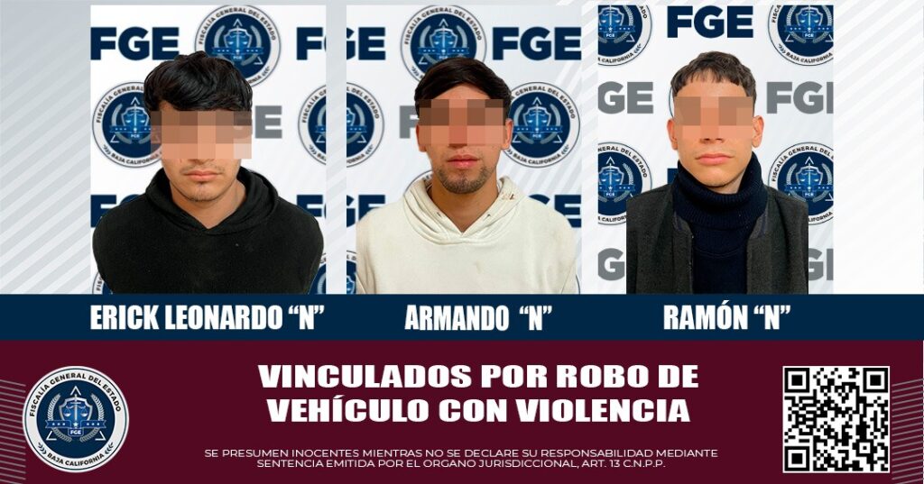 TRES CHAMACOS DETENIDOS POR DELITO DE ROBO DE VEHÍCULO CON VIOLENCIA